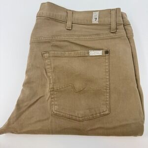 7 For All Mankind Slimmy Mens 40 x 33 Khaki Tan Slim Fit‎ Stretch Pants